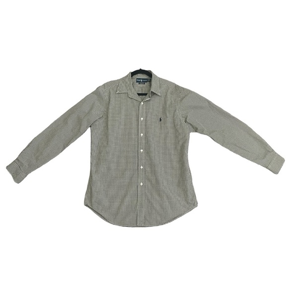Polo Ralph Lauren Men's Classic Fit Gingham Casual Green Button Down Shirt L 16 - Picture 1 of 9